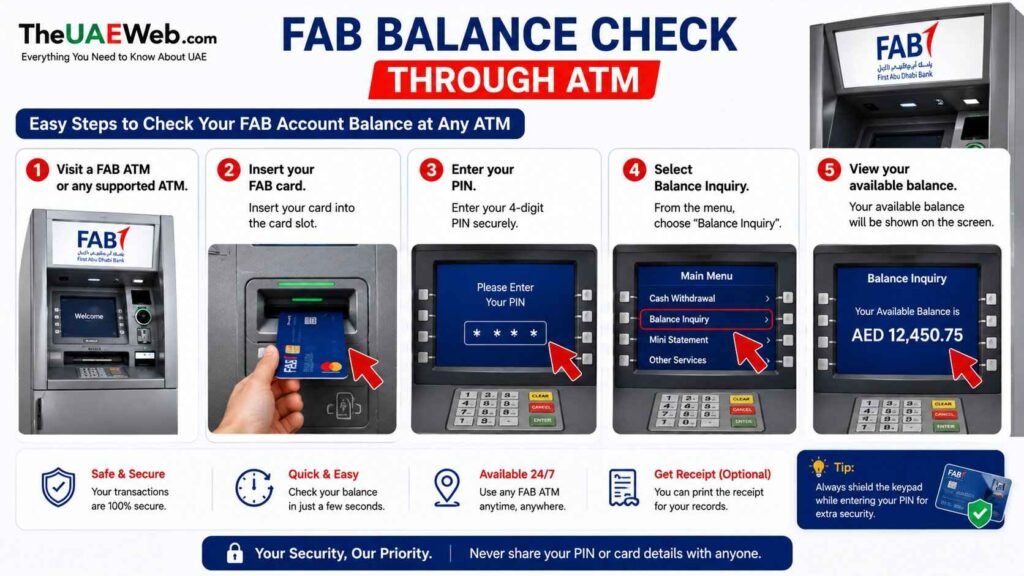 FAB Balance Check Through ATM