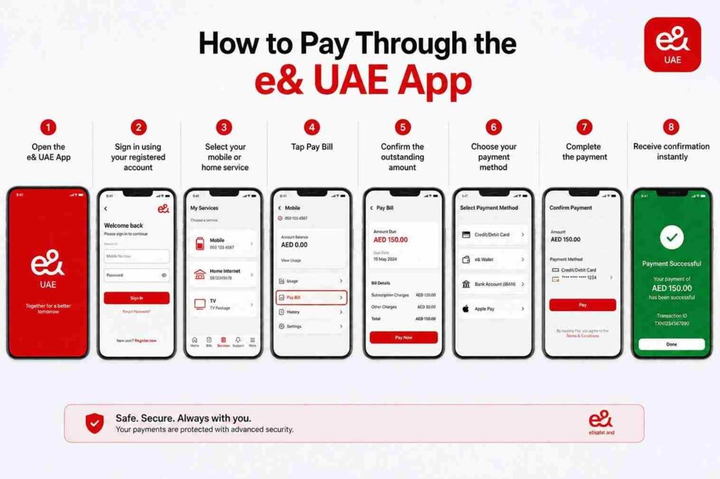 How to Pay Through the e& UAE App