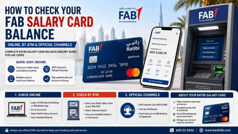 FAB Salary Card Balance Check Number